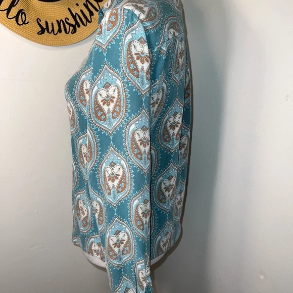 Joe, Fresh, S, button long sleeve ,button front, 100% silk geometric Paisley - Picture 3 of 7